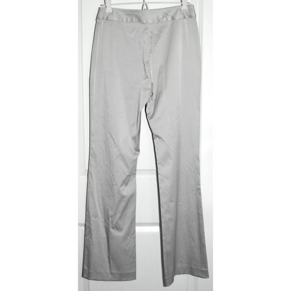 NWOT Silver Satin Dress Pants (zipper pull broken) - Picture 3 of 5